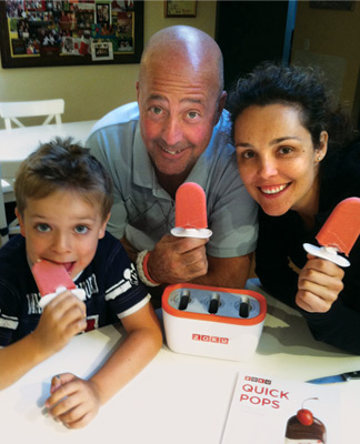 Dessert time with wife Rishia and son Noah.